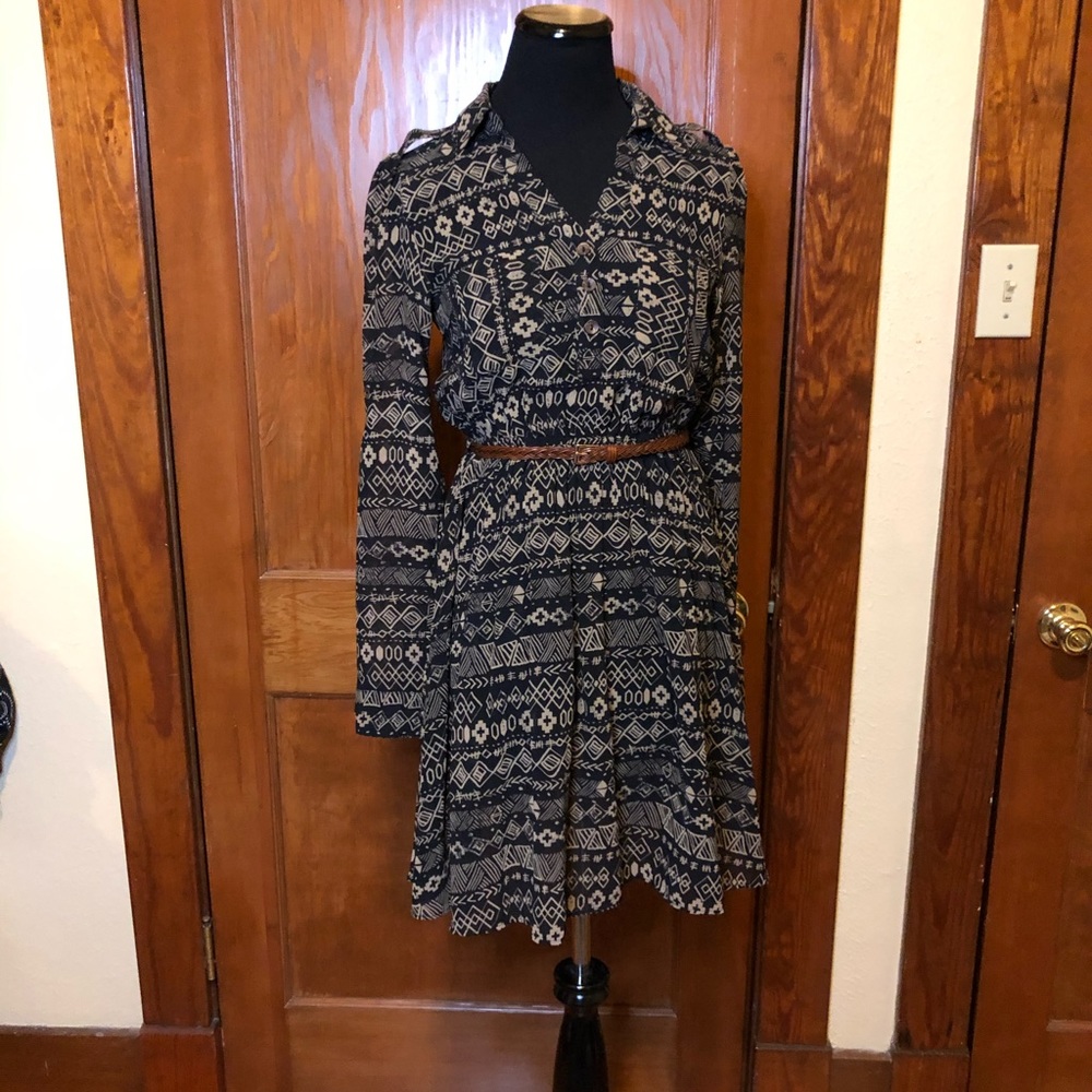 Long sleeve safari dress